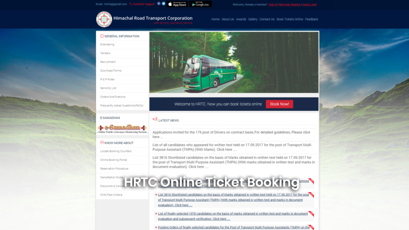 HRTC Online Ticket Booking